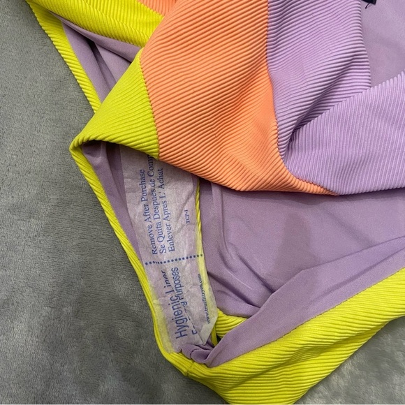 New! Beach Riot Joyce swimsuit purple colorblock 27714 - Picture 12 of 16